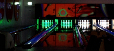 Lanes 1 and 2 with pin deck illuminated green